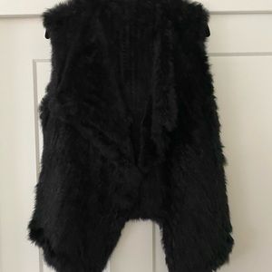 Love token black fur vest